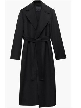 Mango Hand made Wool blend  wrap coat